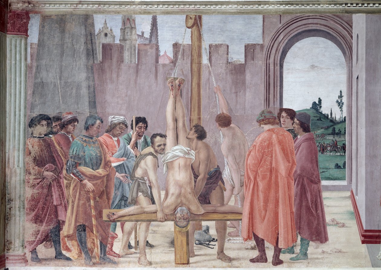 Ukrzyżowanie św. Piotra, ok. 1484-85 (po renowacji) autorstwa Filippino Lippi