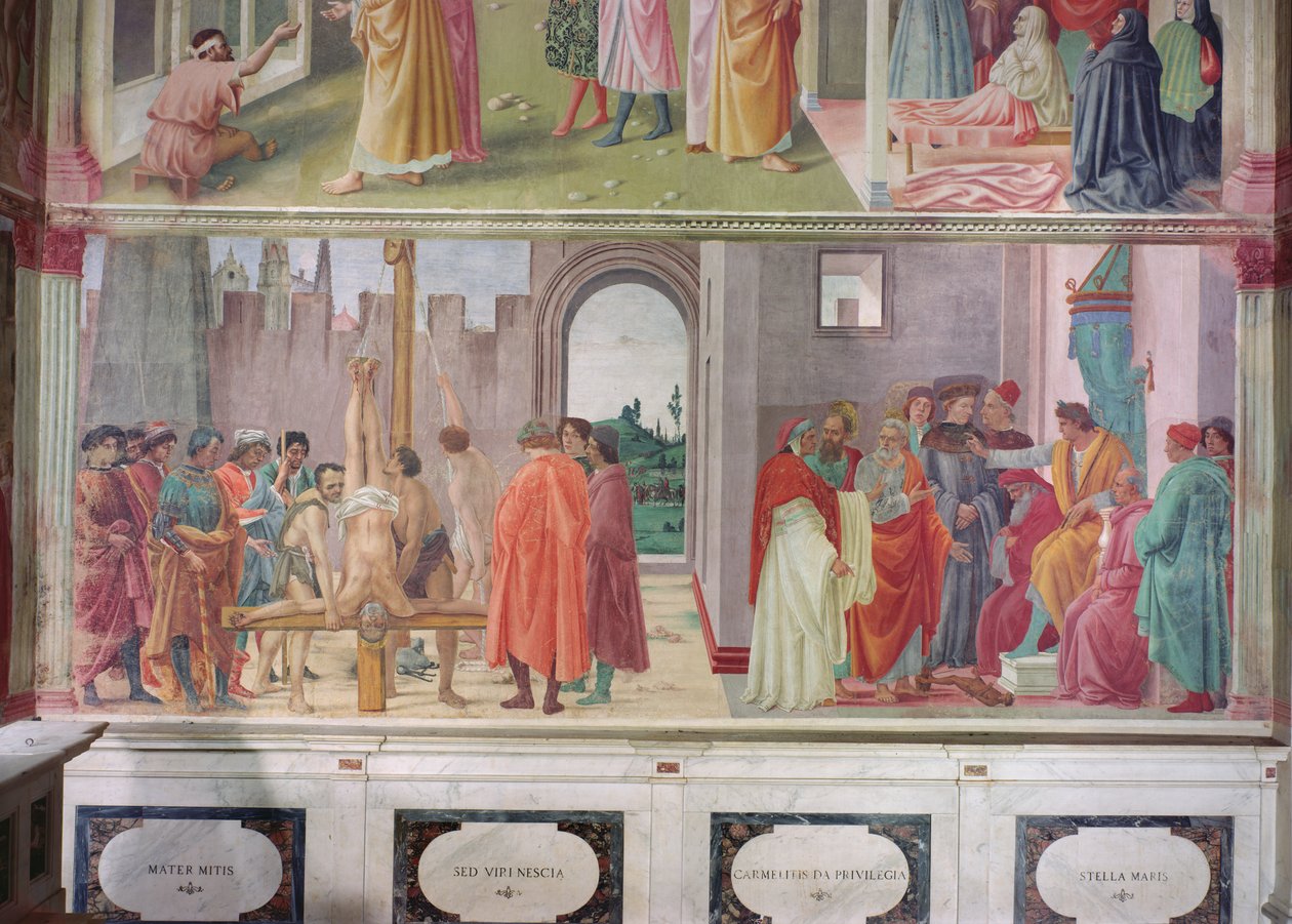 Spór z Szymonem Mago i ukrzyżowanie św. Piotra, ok. 1484-85 autorstwa Filippino Lippi