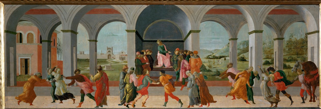 Trzy sceny z życia Wirginii: Appiusz Klaudiusz nakazuje aresztowanie Wirginii ... autorstwa Filippino (attr.to) Lippi