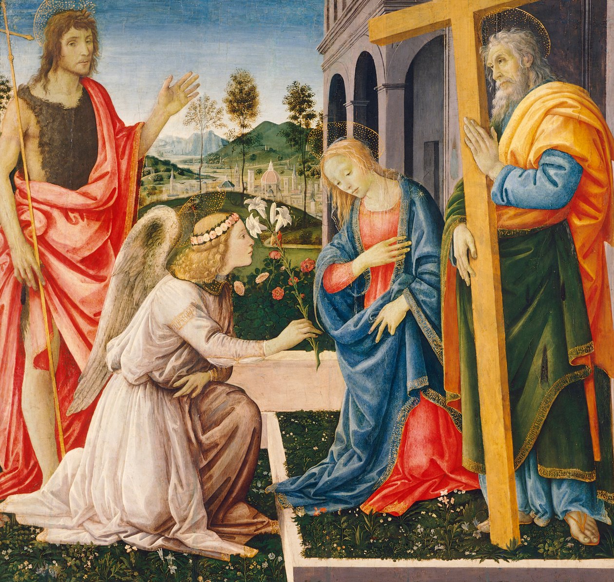 Zwiastowanie i święci, Filippino Lippi (1457-ca 1504), olej na płótnie autorstwa Filippino Lippi