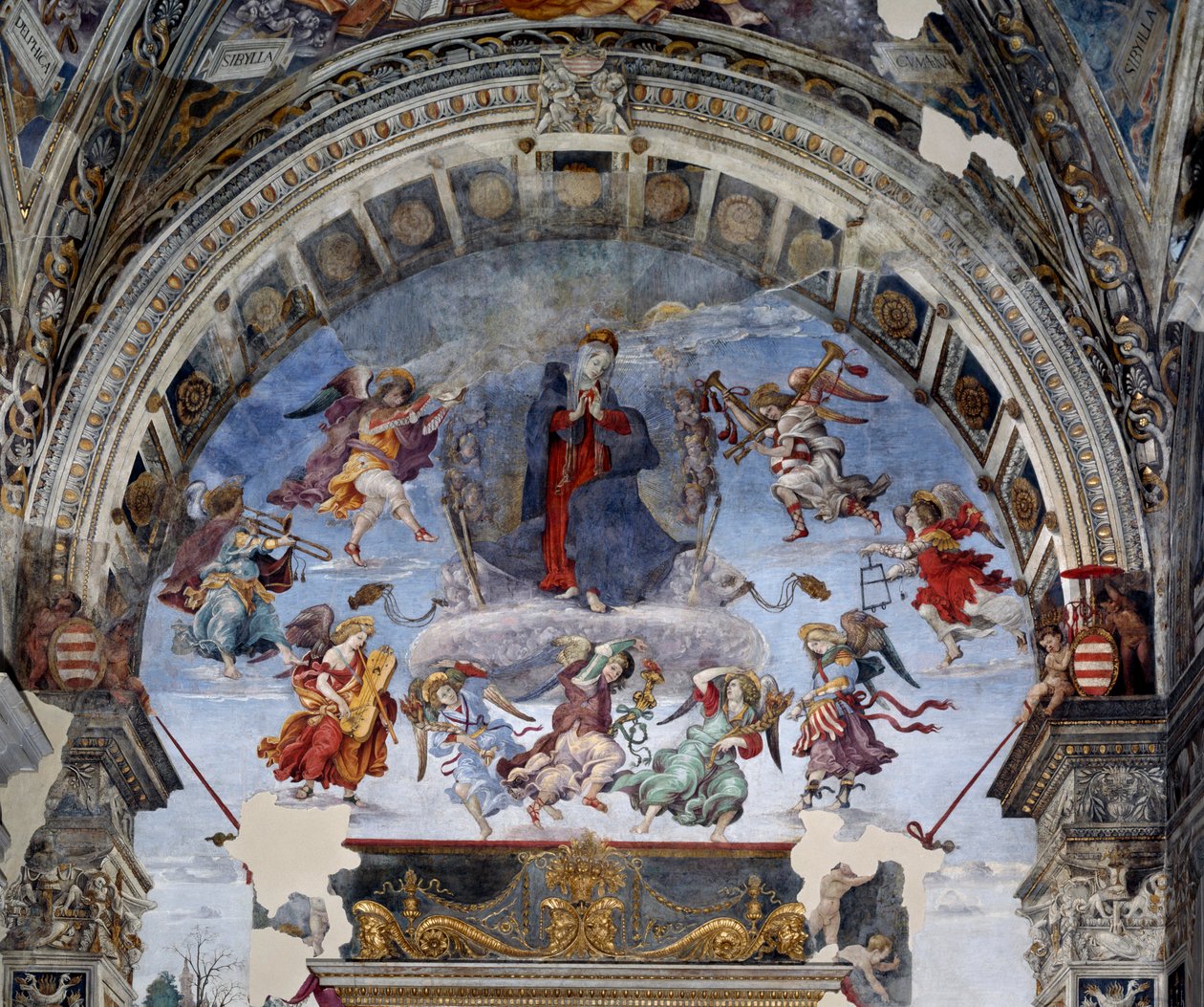 Wniebowzięcie Najświętszej Marii Panny Detal. Fresk Filipi Lippi (1457-1504) 1488-1492 Rzym, kościół Santa Maria sopra Minerva, kaplica Carafa Włochy autorstwa Filippino Lippi