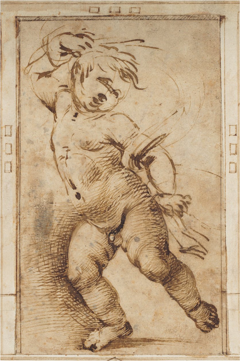 Taniec Putto trzymający draperię autorstwa Filippino Lippi