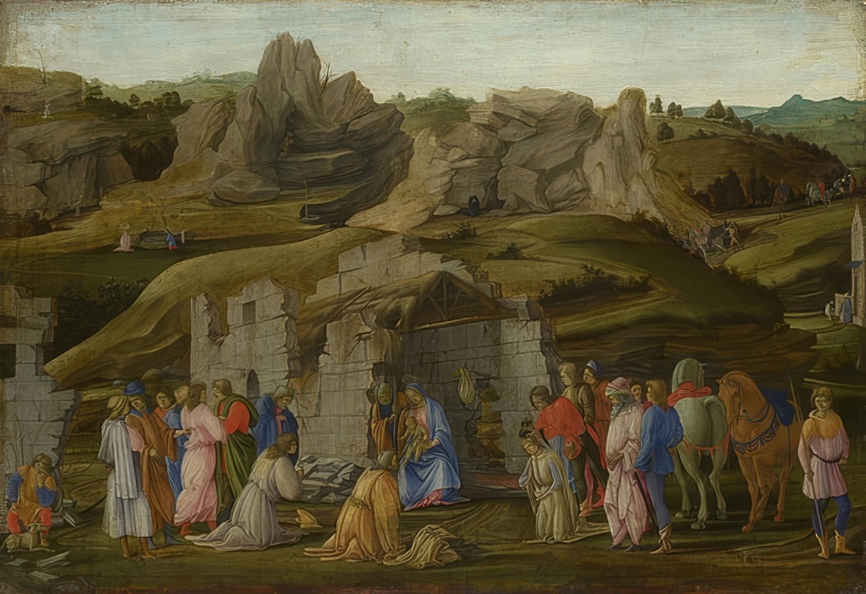 Adoracja Trzech Króli. Około 1480 autorstwa Filippino Lippi