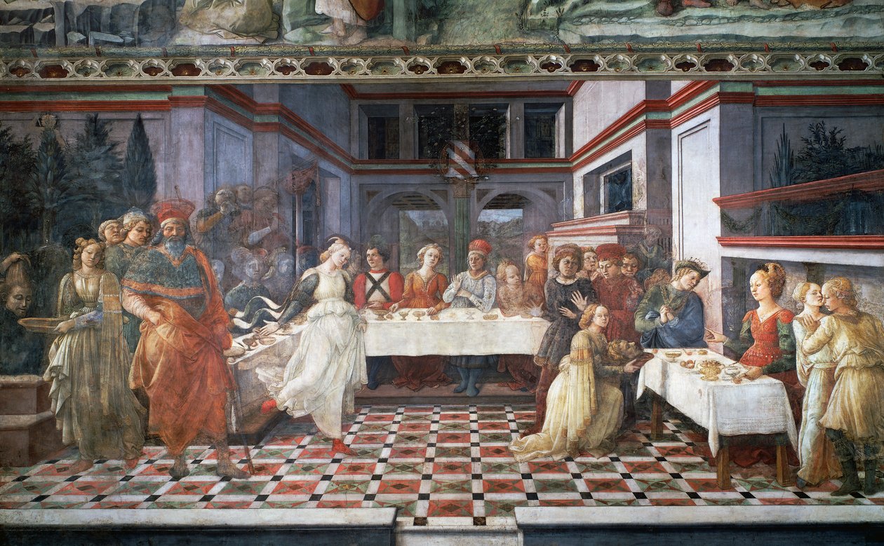 Uczta Heroda lub Taniec Salome (fresk) autorstwa Filippino Lippi