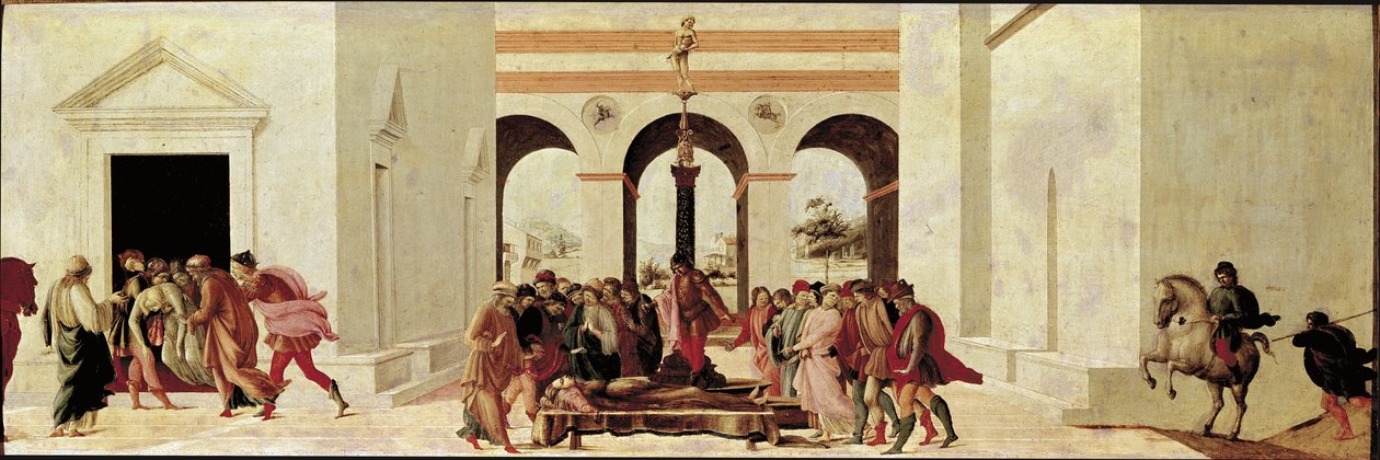 Śmierć Lucrece (Detrempe na drewnie) autorstwa Filippino Lippi