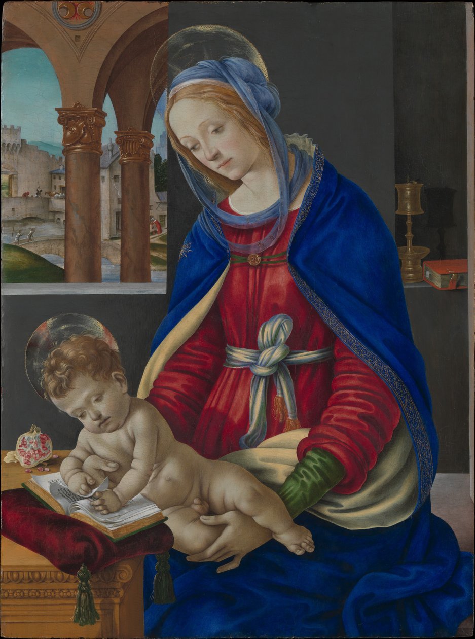 Madonna z Dzieciątkiem, ok.1483-4 (tempera, olej i złoto na drewnie) autorstwa Filippino Lippi