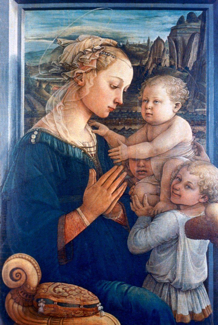 Madonna z Dzieciątkiem i Aniołami, c1455 autorstwa Filippino Lippi