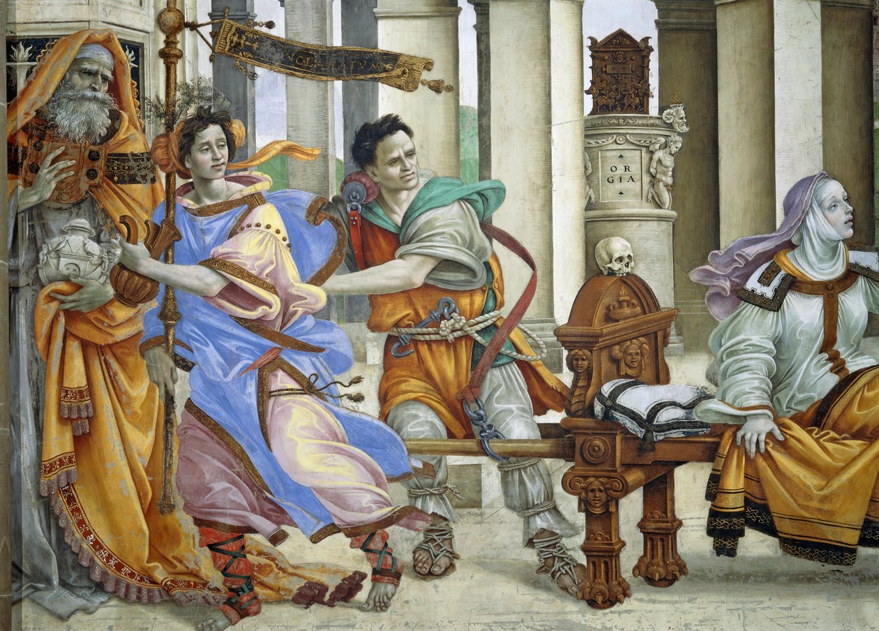 Św. Jan Ewangelista wskrzeszający Druzjanę autorstwa Filippino Lippi