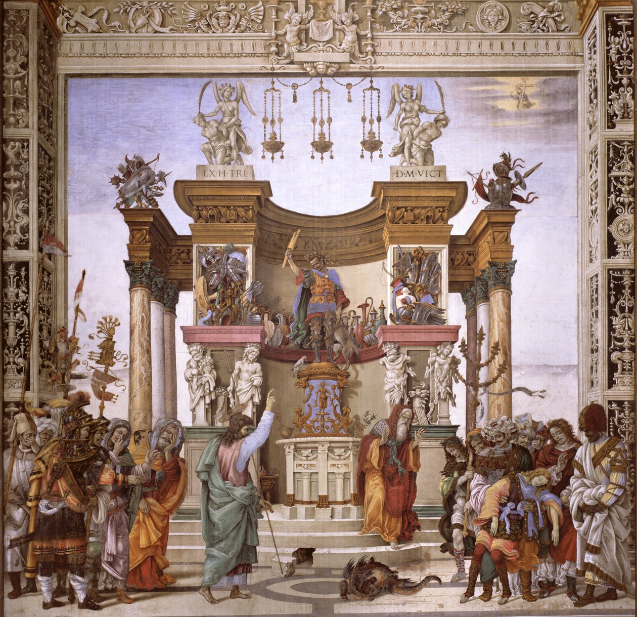 Św. Filip egzorcyzmujący demona ze świątyni Marsa, południowa ściana kaplicy Strozzi, ok. 1497-1502 (zob. 208286) autorstwa Filippino Lippi
