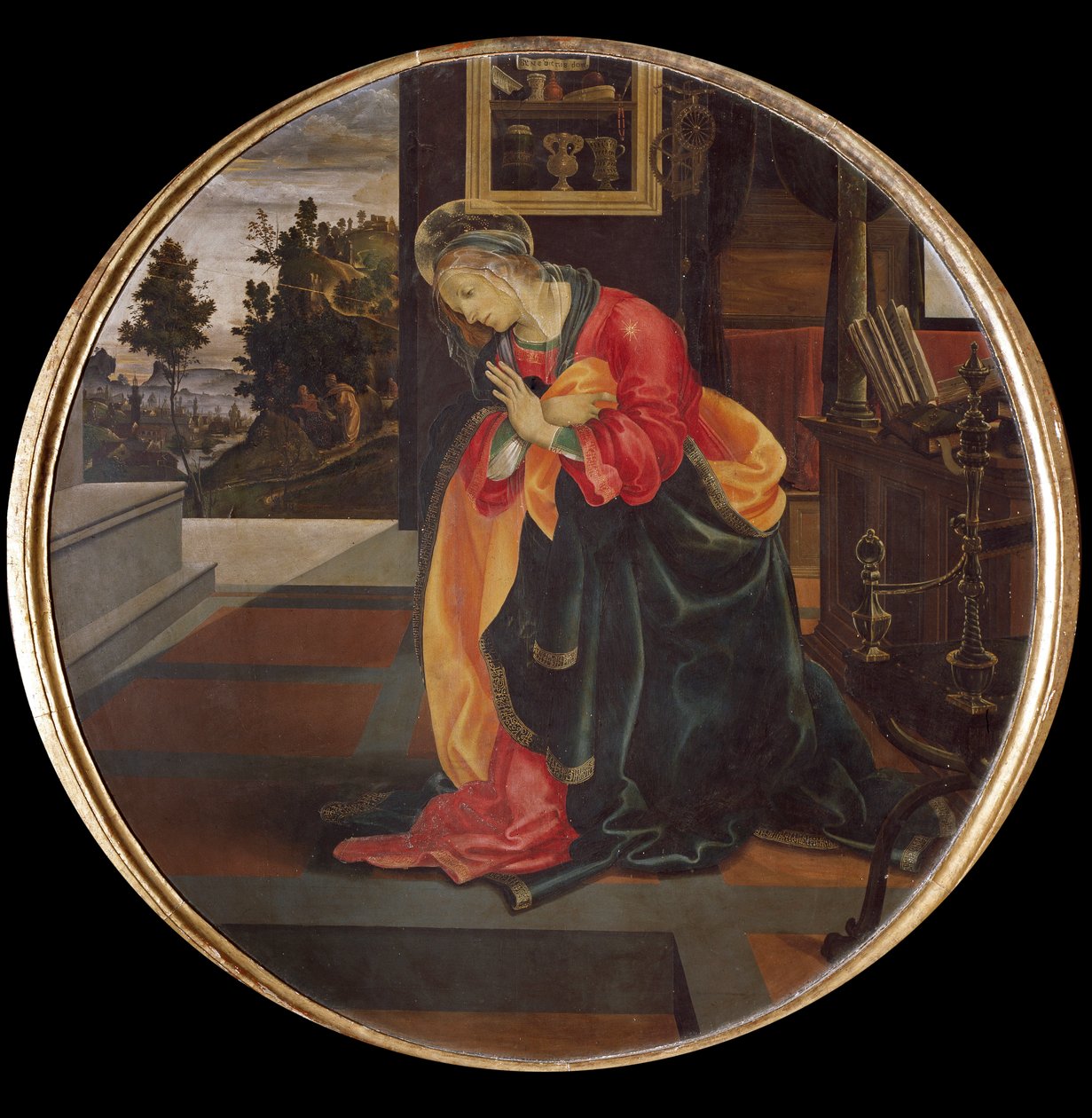 Zwiastowanie. Detal Matki Boskiej (olej na płótnie) autorstwa Filippino Lippi