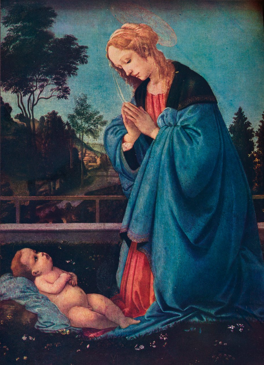 Madonna adorująca Dzieciątko Jezus, XV w., 1910 autorstwa Filippino Lippi
