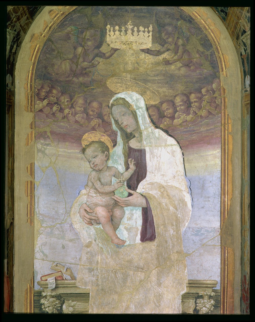 Madonna z Dzieciątkiem, detal z tabernakulum Canto al Mercatale, 1498 autorstwa Filippino Lippi