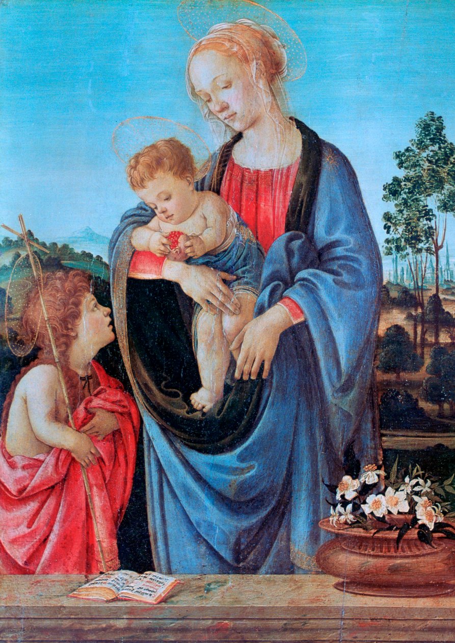 Dziewica z Dzieciątkiem ze św. Janem, 1480 autorstwa Filippino Lippi