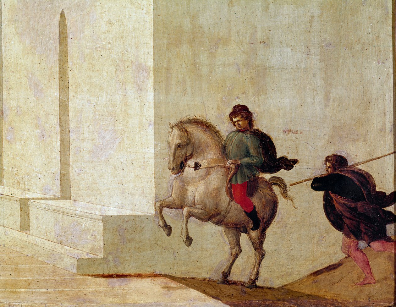 Śmierć Lukrecji Lukrecja (Lukrecja lub Lukrecja) rzymska dama z VI wieku p.n.e. umiera po tym, jak padła ofiarą przemocy Sekstusa Tarkina. Tarquin poluje z Rzymu i jest zagrożony przez krewnych Lukrecji (jej ojciec i mąż) autorstwa Filippino Lippi