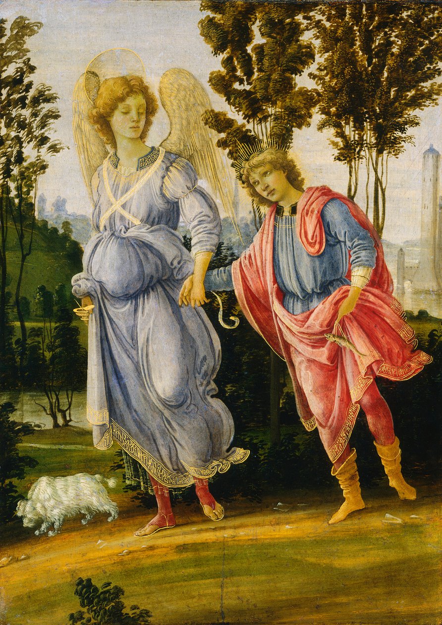 Tobiasz i Anioł, ok. 1475/1480 (olej i tempera na panelu) autorstwa Filippino Lippi