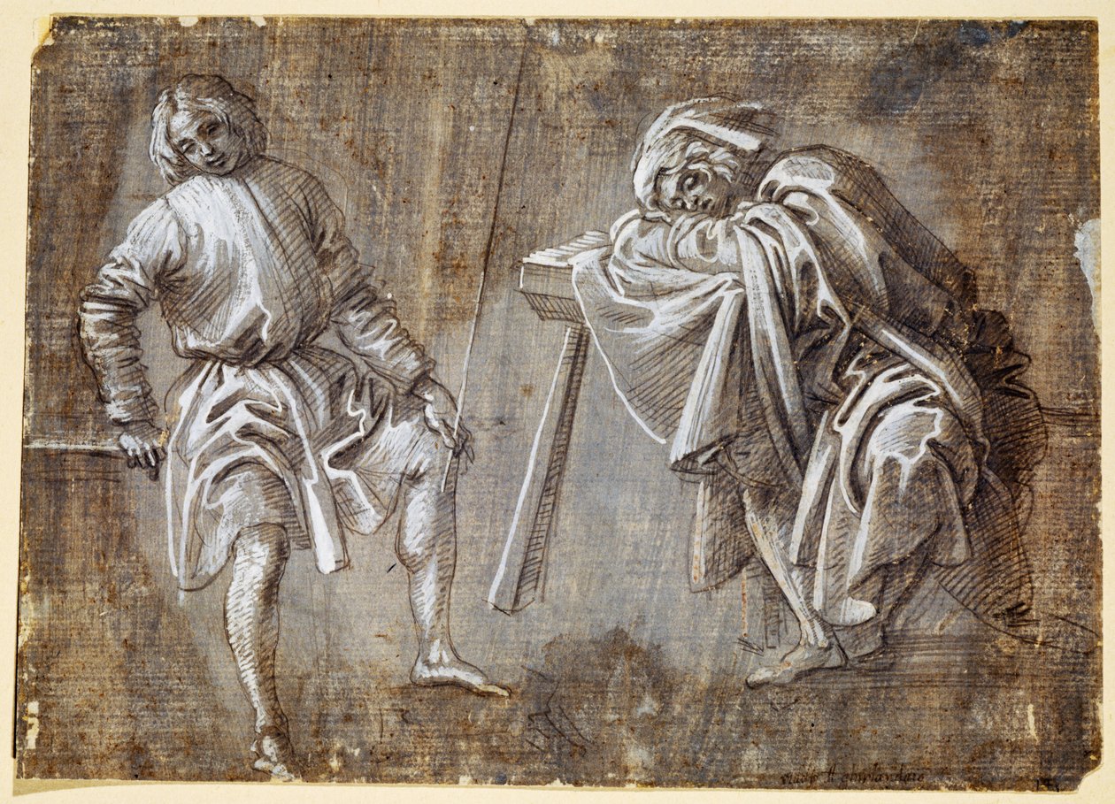 Dwie siedzące postacie autorstwa Filippino Lippi