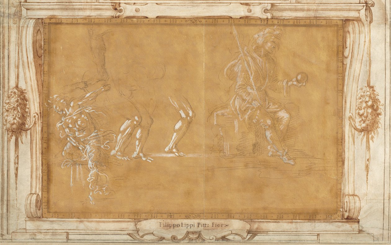 Różne badania postaci autorstwa Filippino Lippi