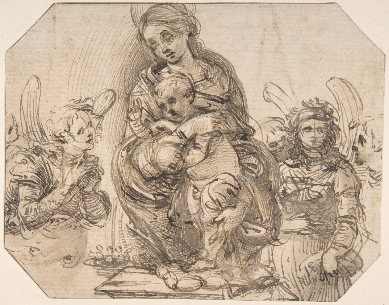 Dziewica z Dzieciątkiem z udziałem aniołów, 145758-1504. autorstwa Filippino Lippi.