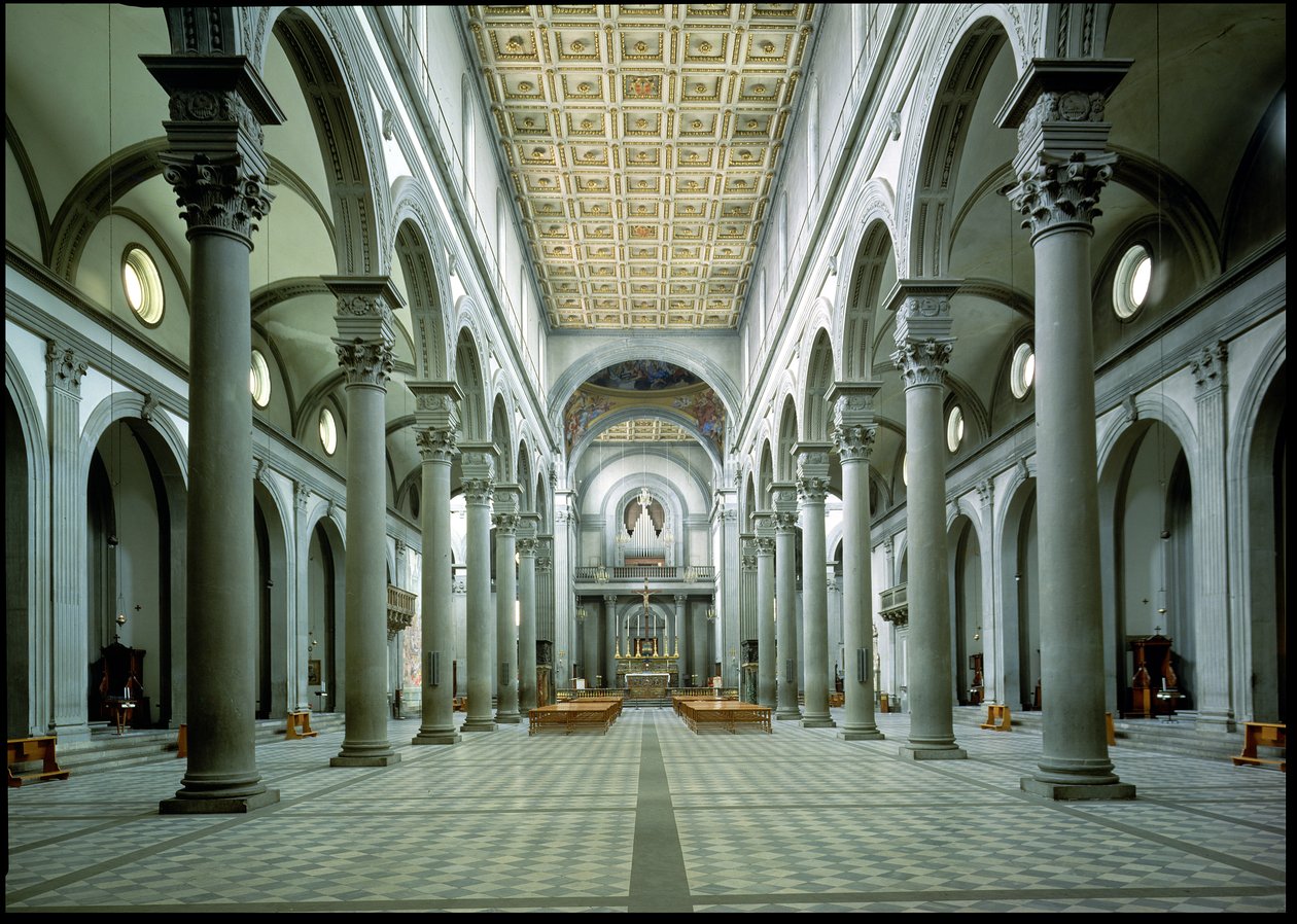 Widok nawy, 1425-46 autorstwa Filippo Brunelleschi