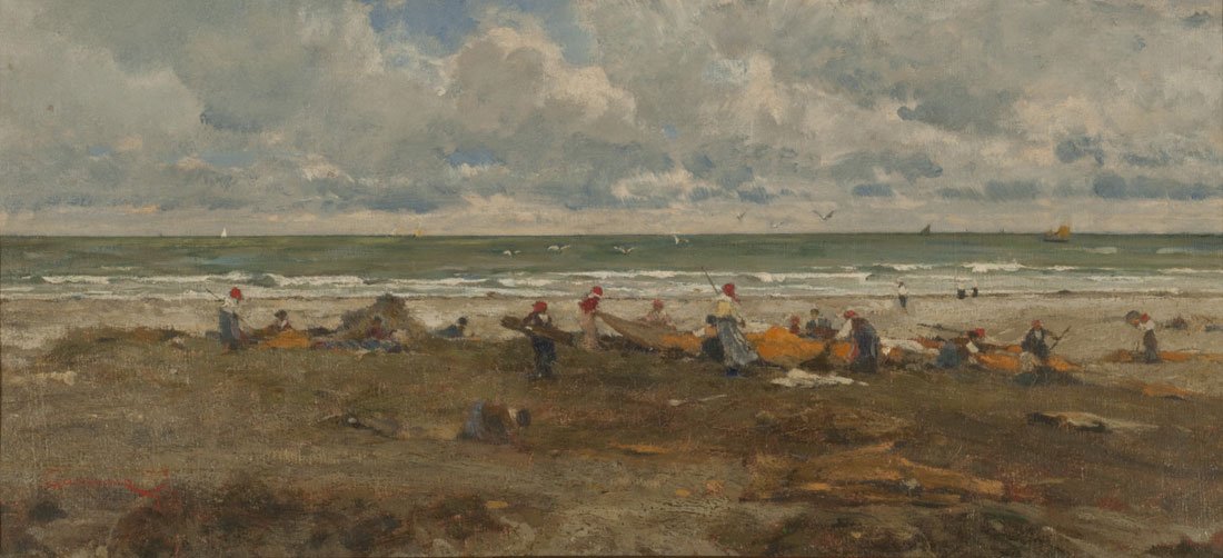 Rybacy na plaży autorstwa Filippo Carcano