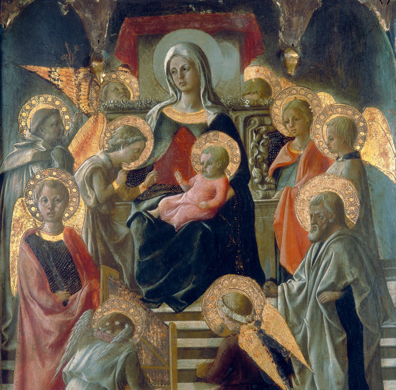 Madonna z Dzieciątkiem i świętymi. Detal autorstwa Fra Filippo Lippi