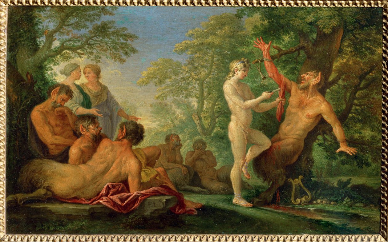 Le supplice de Marsyas - Kara Marsyasa, Miedź ... autorstwa Filippo (circle of) Lauri