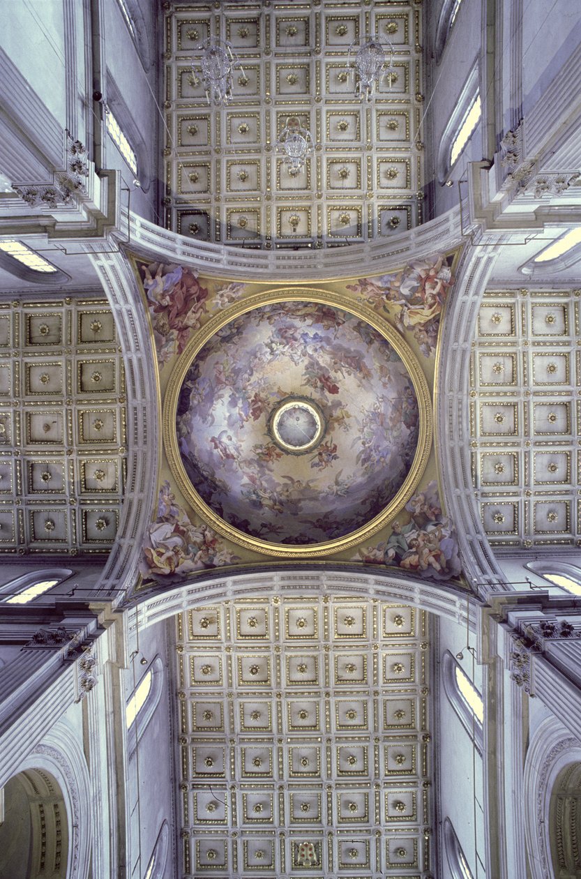 Widok wnętrza kopuły zbudowanej w latach 1425-46 autorstwa Filippo Brunelleschi