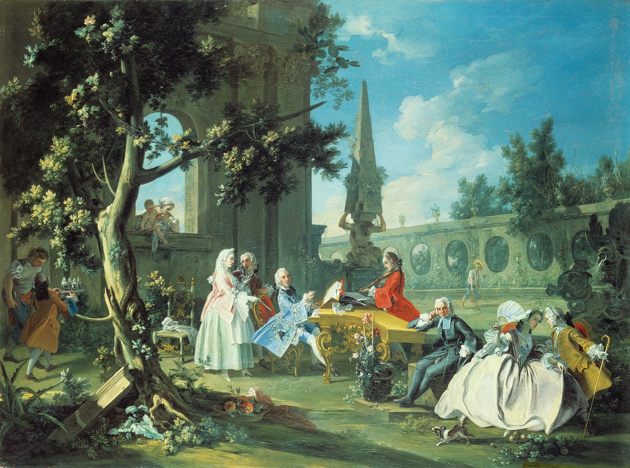 Koncert w ogrodzie, ok. 1750 autorstwa Filippo Falciatore