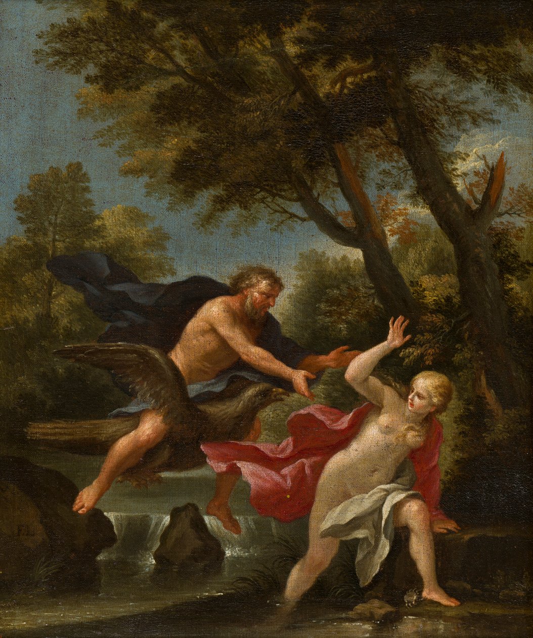 Jowisz na orle, ok. 1643-94 (olej na płótnie) autorstwa Filippo Lauri