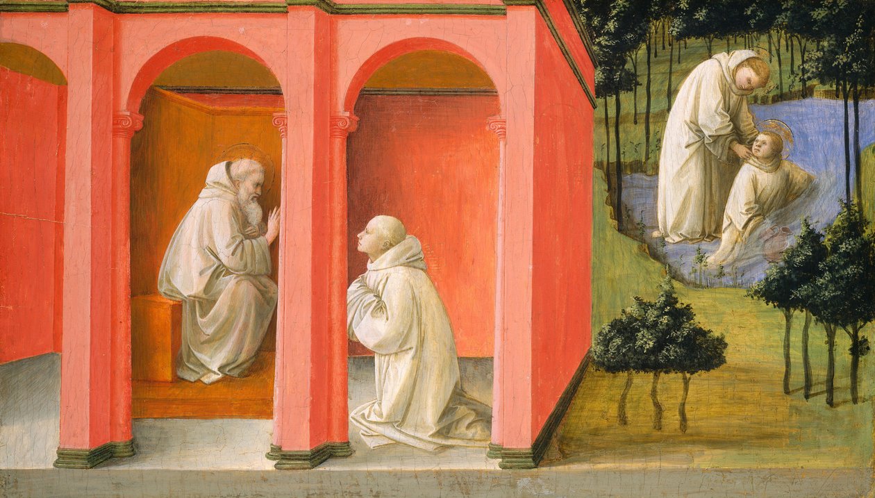 Św. Benedykt nakazuje św. Maurowi ratunek św. 14451450. autorstwa Filippo Lippi