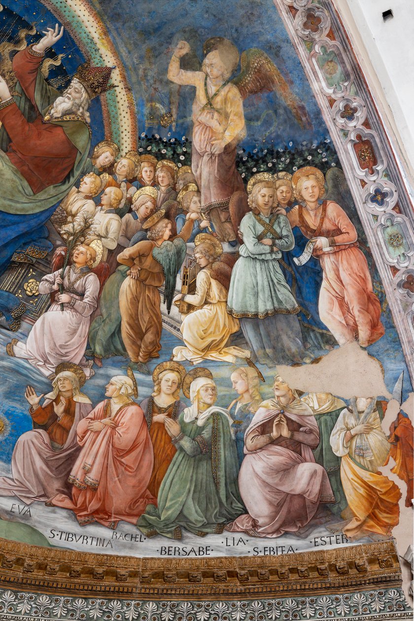 Święci i aniołowie, fragment Koronacji Maryi autorstwa Filippo Lippi