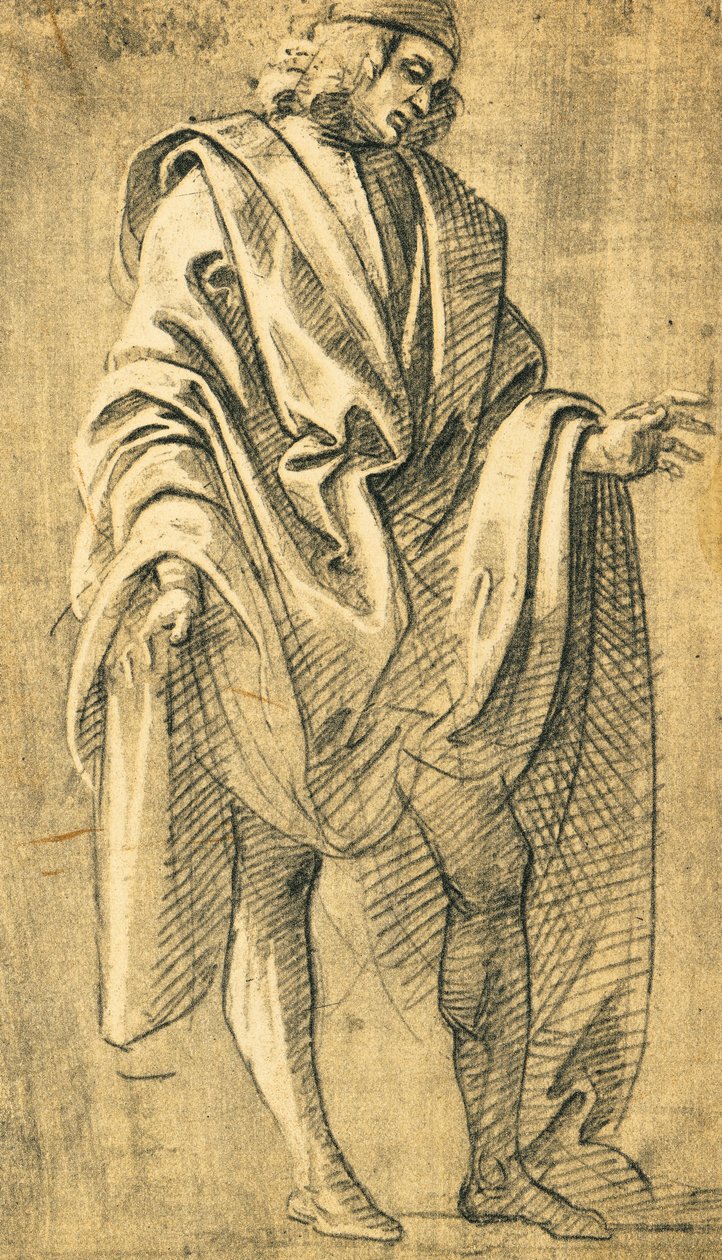 Studium męskiej postaci ludzkiej, rysunek ołówkiem Filippo Lippiego (ok. 1457-1504) autorstwa Filippo Lippi