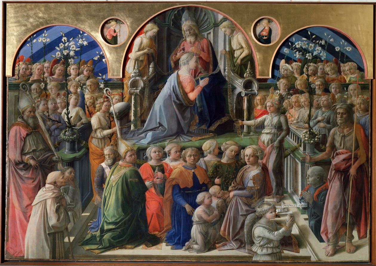 Koronacja Matki Boskiej - tempera na panelu autorstwa Filippo Lippi