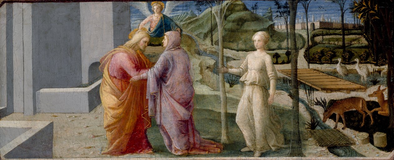 Spotkanie przy Złotej Bramie, ok. 1440-1445 autorstwa Filippo Lippi