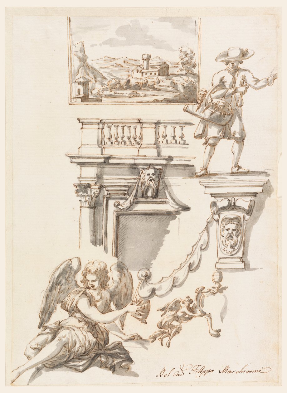 Studia architektury i figur autorstwa Filippo Marchionni