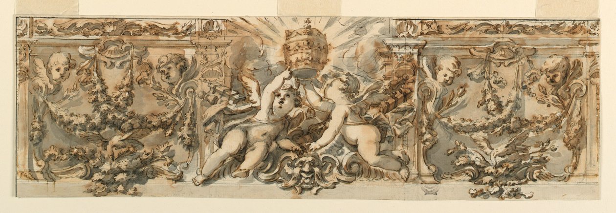 Rysunek, dekoracja fryzu, ok. 1770 r. autorstwa Filippo Marchionni