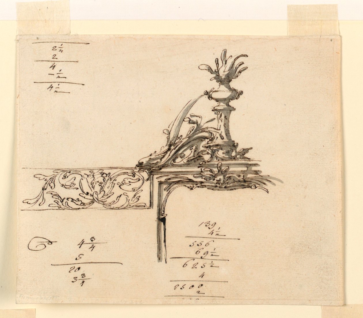 Rysunek, projekt ramy, 1750-75 autorstwa Filippo Marchionni