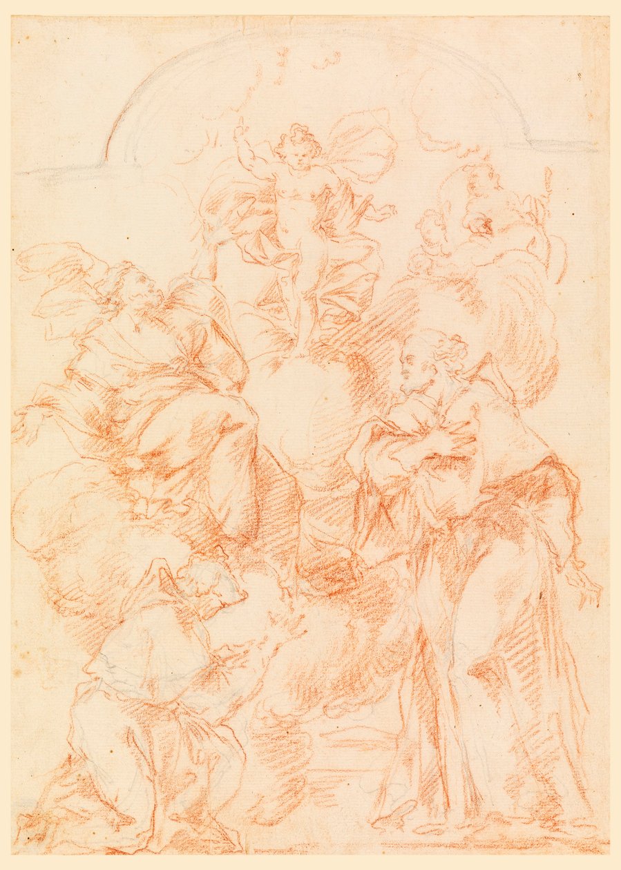 Rysunek, studium do obrazu ołtarzowego z Dzieciątkiem, 1750-1800 autorstwa Filippo Marchionni