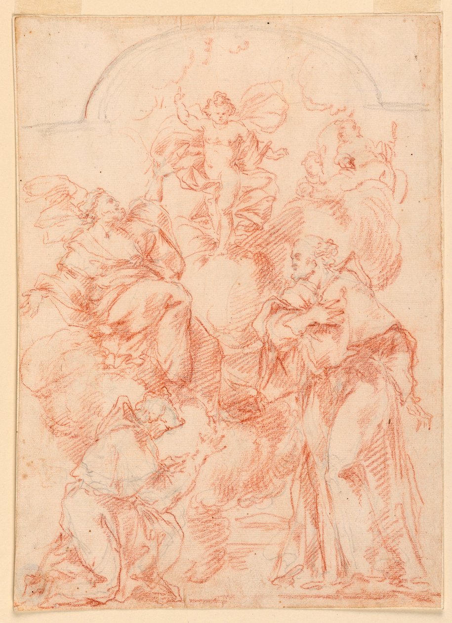 Rysunek, studium do obrazu ołtarzowego z Dzieciątkiem, 1750-1800 autorstwa Filippo Marchionni