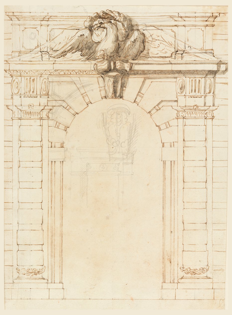 Recto: portal; Verso: Portret młodego wojownika autorstwa Filippo Marchionni
