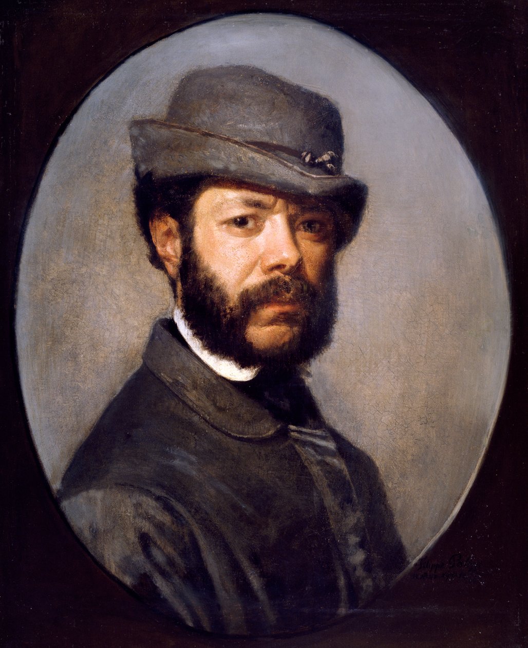 Autoportret Filippo Palizzi (1818-1899) (olej na płótnie) autorstwa Filippo Palizzi