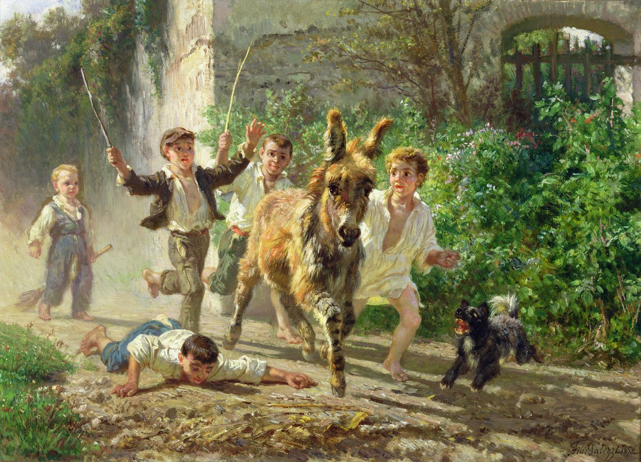 Urwisy uliczne autorstwa Filippo Palizzi