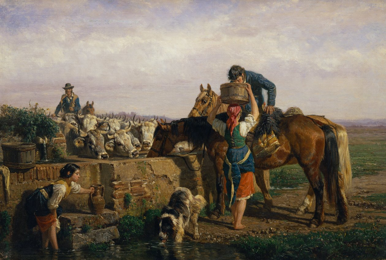 Koryto (olej na płótnie) autorstwa Filippo Palizzi