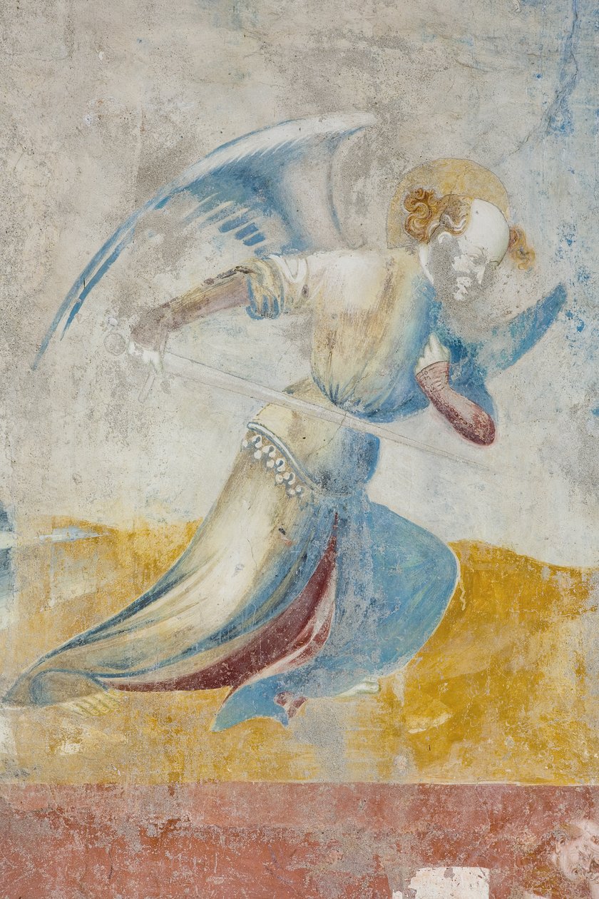 Anioł, fragment Sądu Ostatecznego, ok. 1400 (detal 3496201) autorstwa Filippolo de and Veris da Milano Veris da Milano