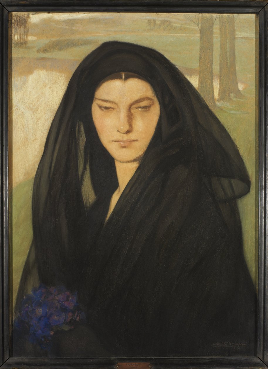 Enigme, 1915 kreda kolorowa na papierze autorstwa Firmin Baes