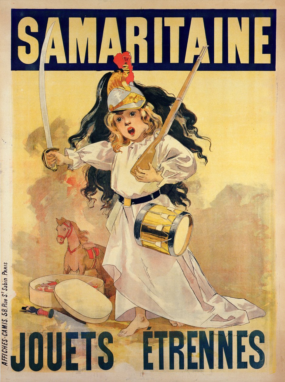 Plakat reklamujący zabawki na sprzedaż w „La Samaritaine” autorstwa Firmin Bouisset
