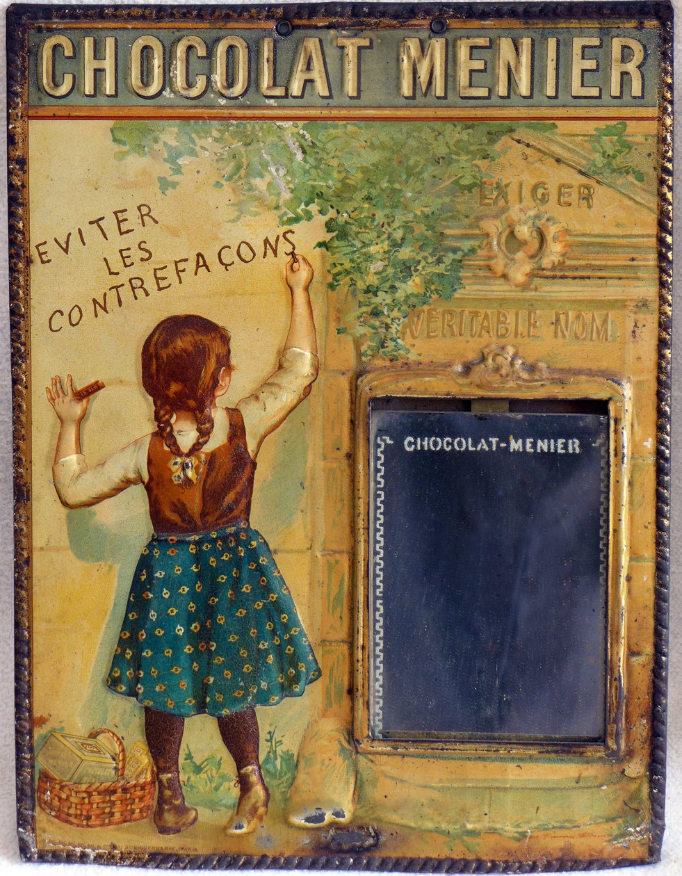 tablica reklamowa z czekolady Menier, ok.1900 (emalia) autorstwa Firmin (after) Bouisset
