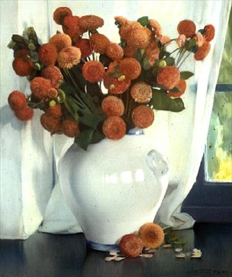 Czerwone dalie autorstwa Firmin Baes