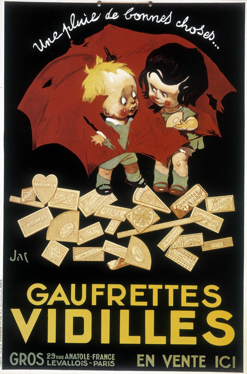 Francuska reklama wafli Vidilles (plakat) autorstwa Firmin Bouisset