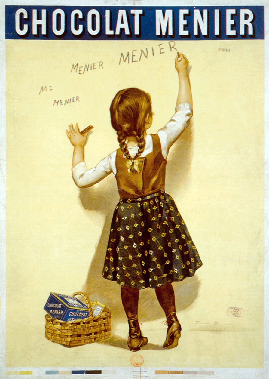 Francuska reklama czekolady Menier, koniec XIX wieku (plakat) autorstwa Firmin Bouisset